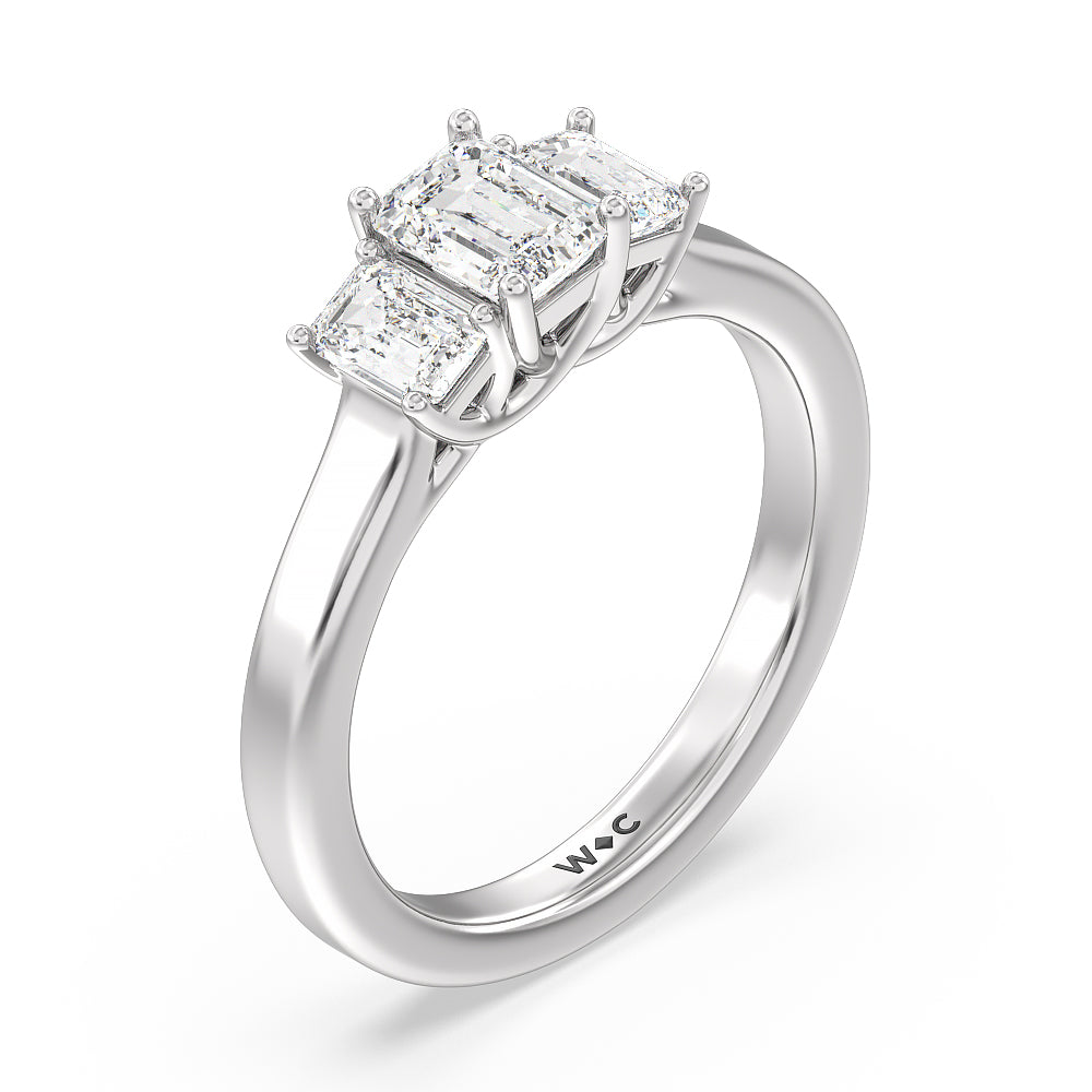 Emerald Cut Diamond Trilogy Engagement Ring | B26163 • Diamonds & Pearls  Perth